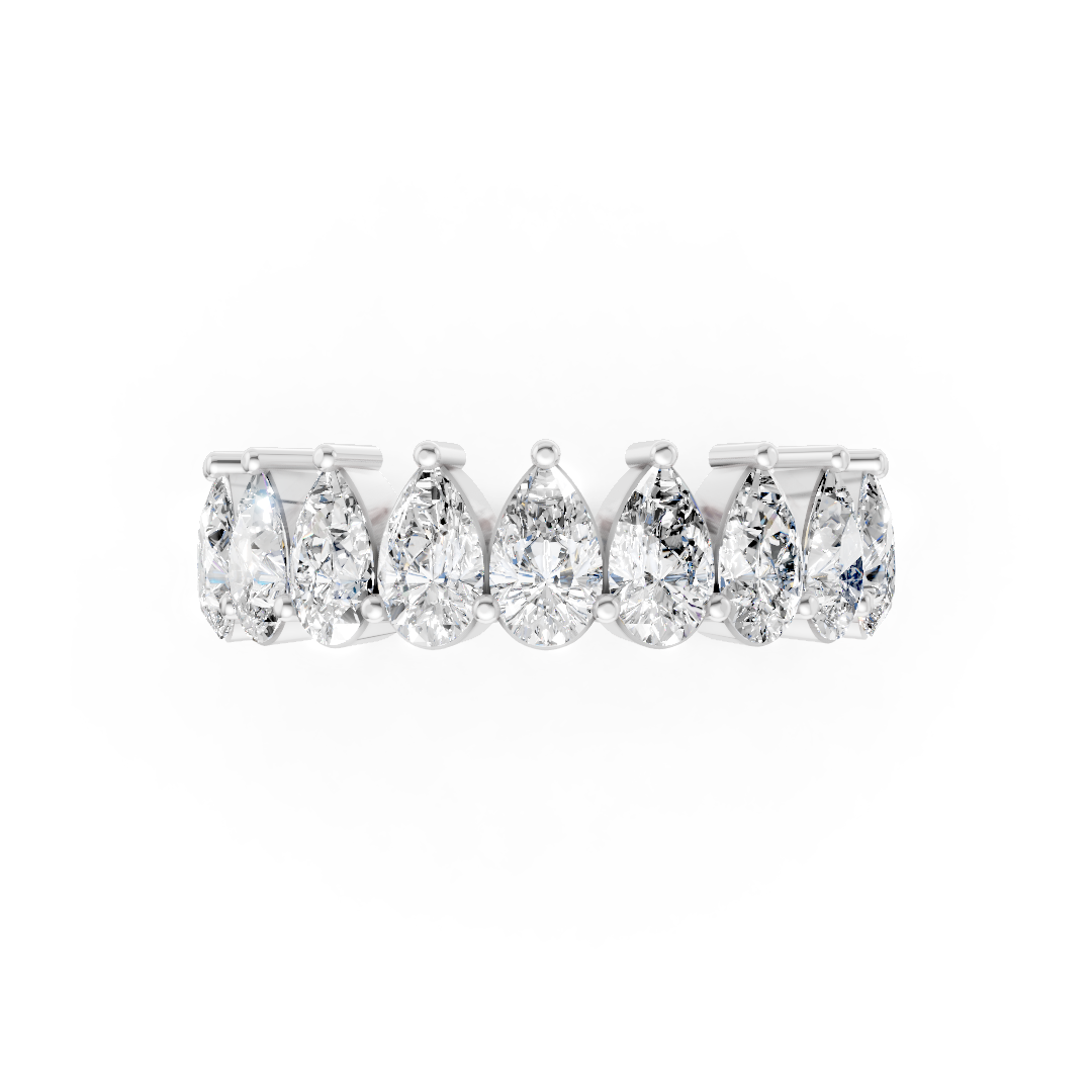 Shared Prong Pear Cut Half Eternity Band