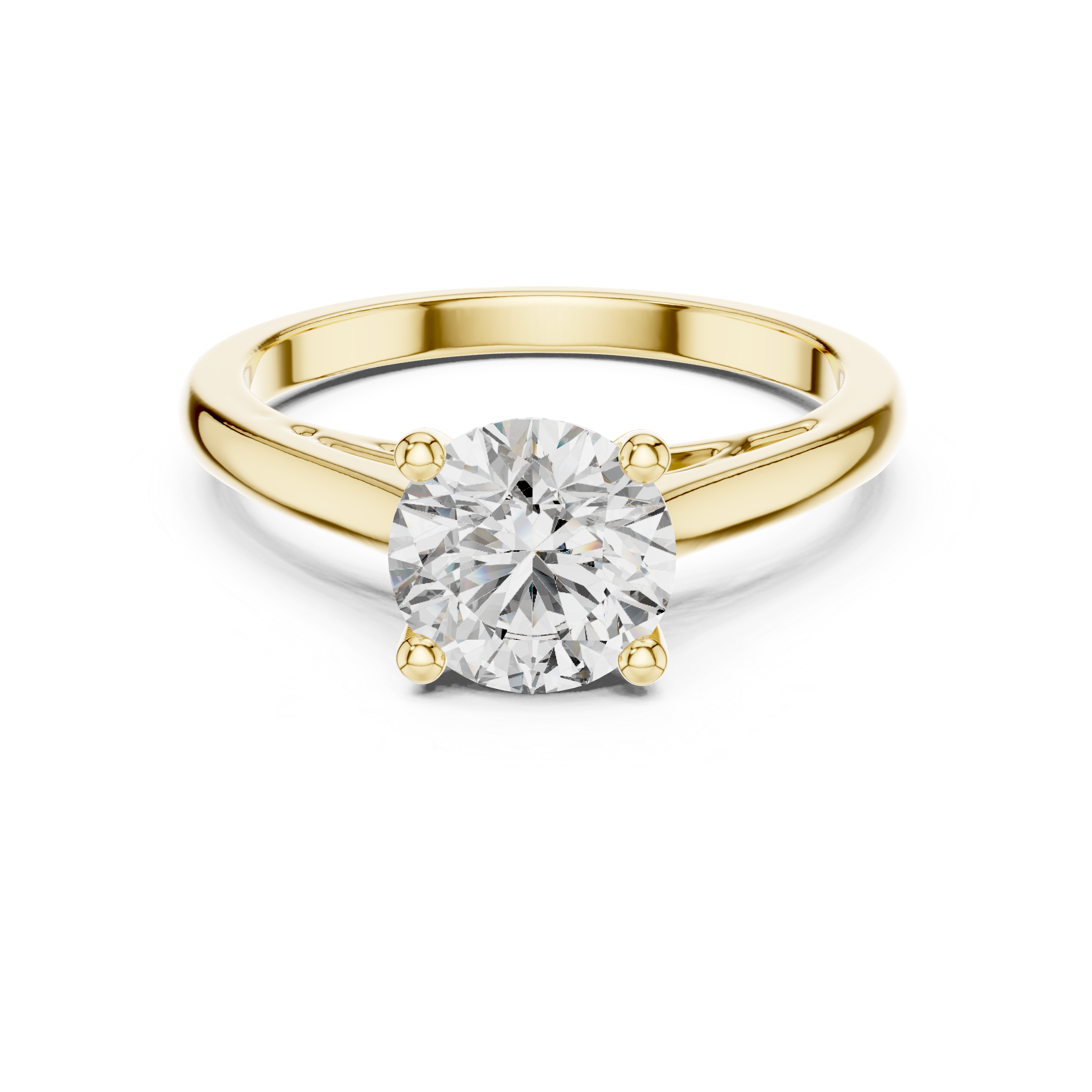 Round Cut Interlace Cathedral Shank Ring