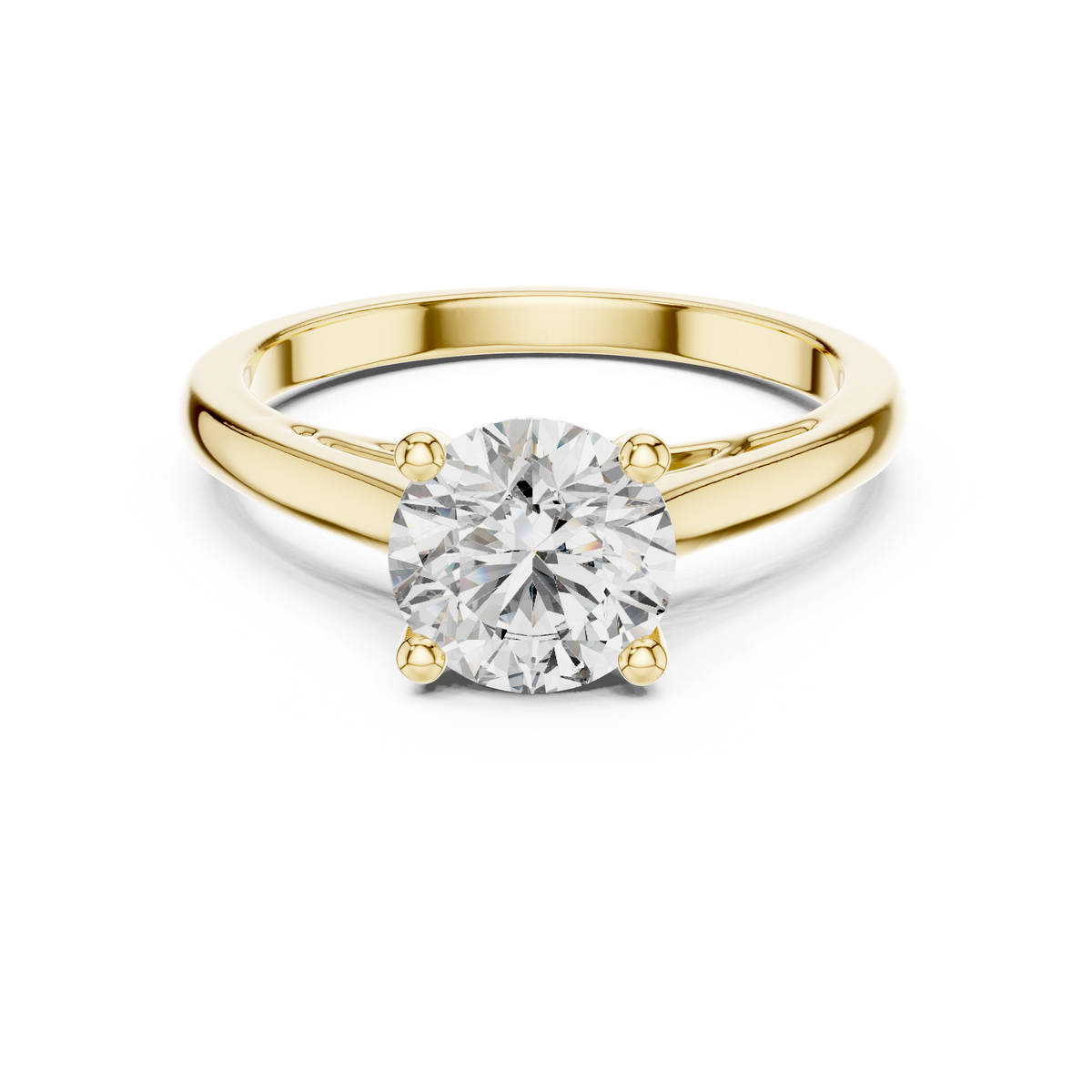 Round Cut Interlace Cathedral Shank Ring