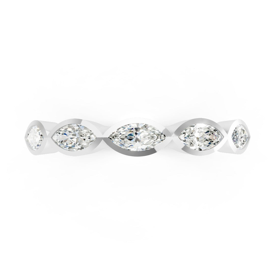 Marquise Cut Diamond Eternity Wedding Band