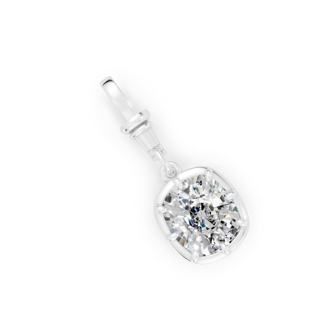 Cushion Shaped Classic Solitaire Bezel & Prong Set Pendant