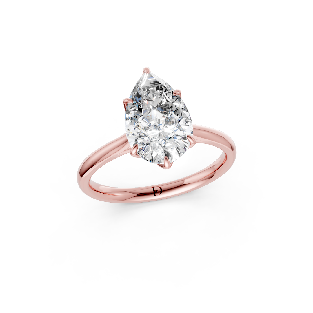 Pear Cut Flower Prong ring