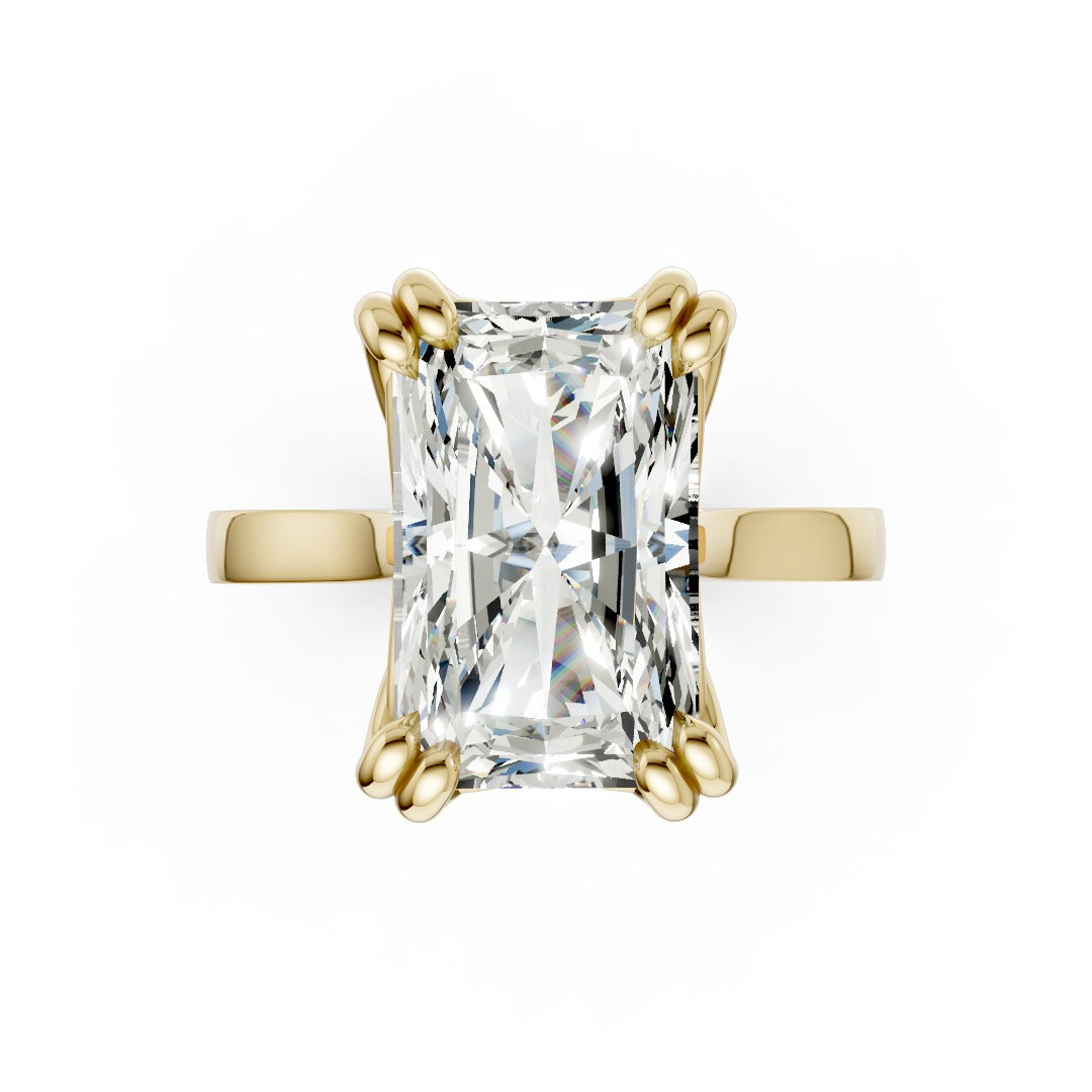Radiant Cut Diamond Engagement Ring with Concealed Halo