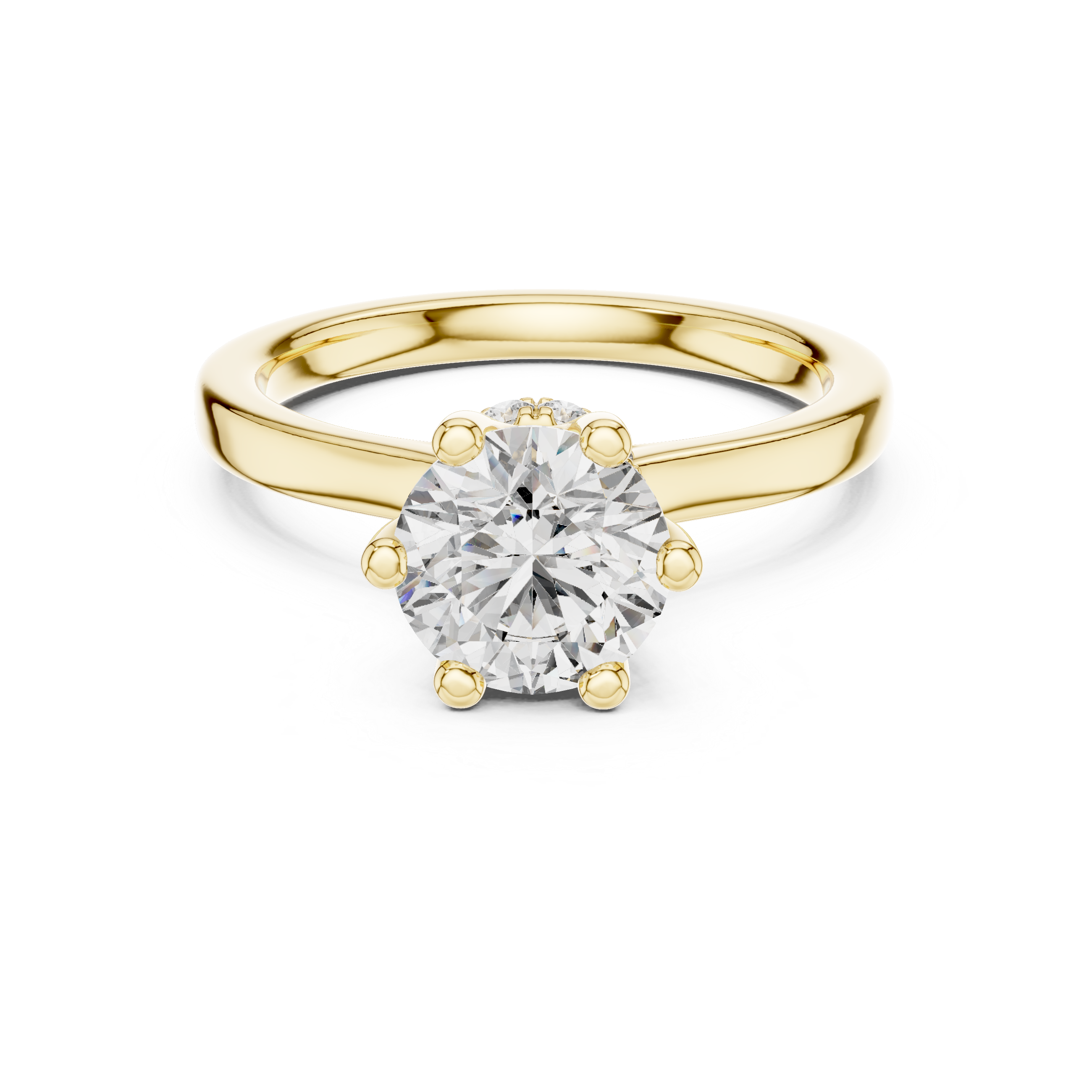 Six Prong Round Hidden Halo Lab Grown Diamond ring