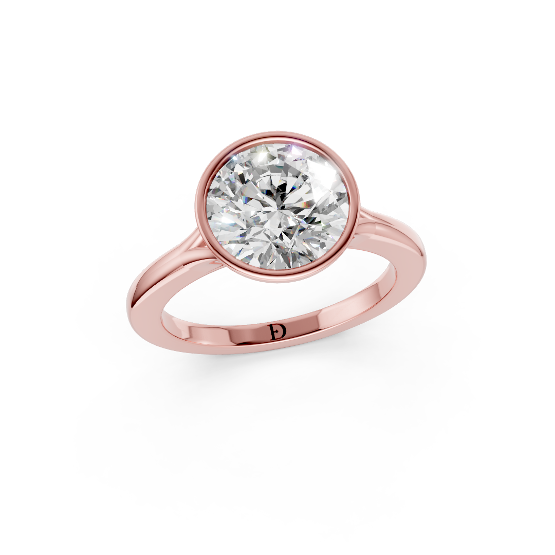 Round Bezel Cathedral Shank Ring