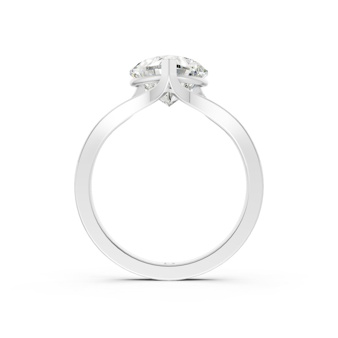 Heart Cut Minimalist Split Shank Ring