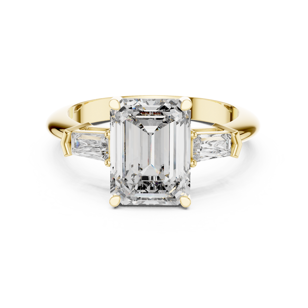 Emerald Diamond Trilogy Ring