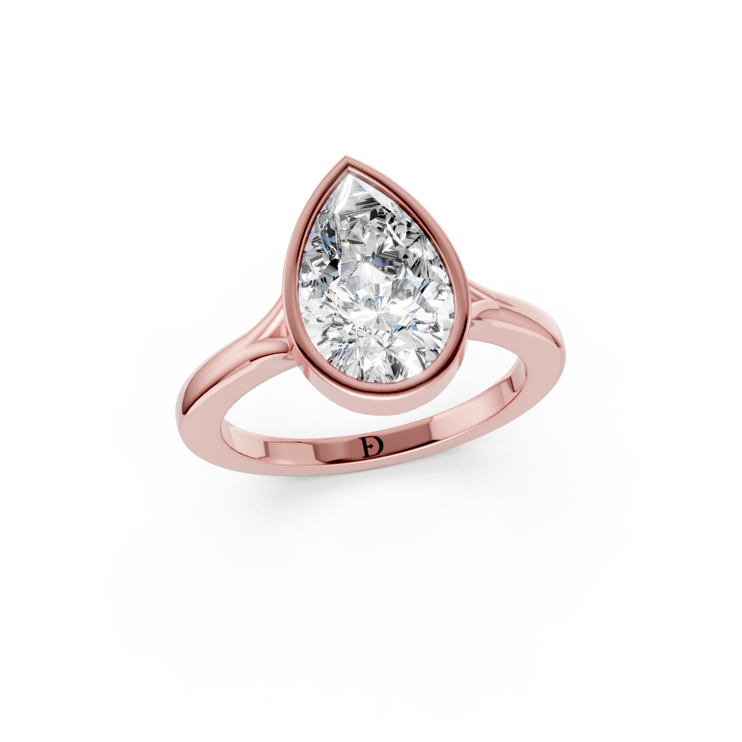 Pear Bezel Cathedral Shank Ring