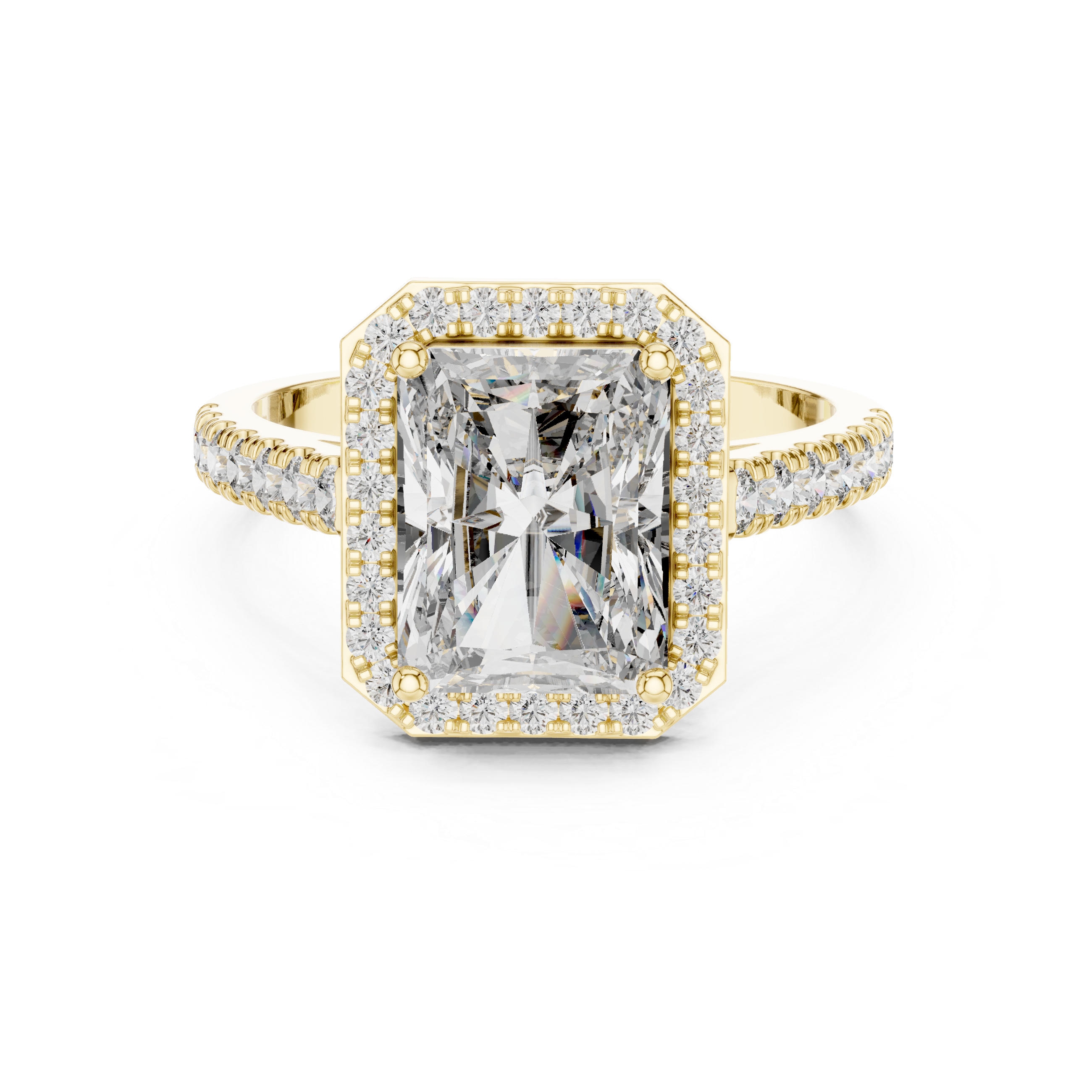 Radiant Diamond Halo Engagement Ring