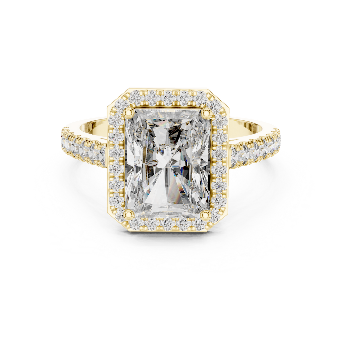 Radiant Diamond Halo Engagement Ring
