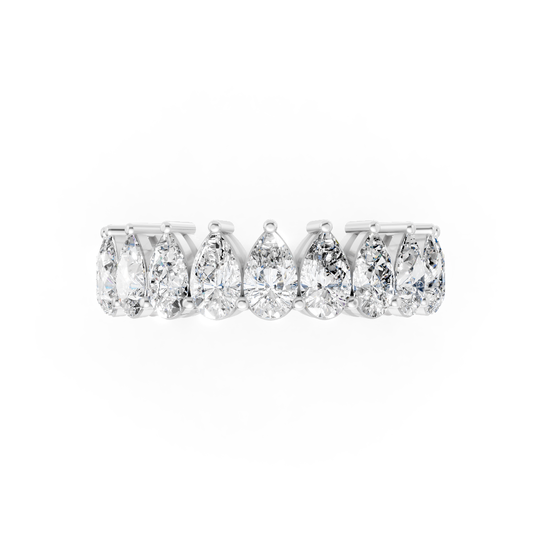 Pear Diamond Half Eternity Band