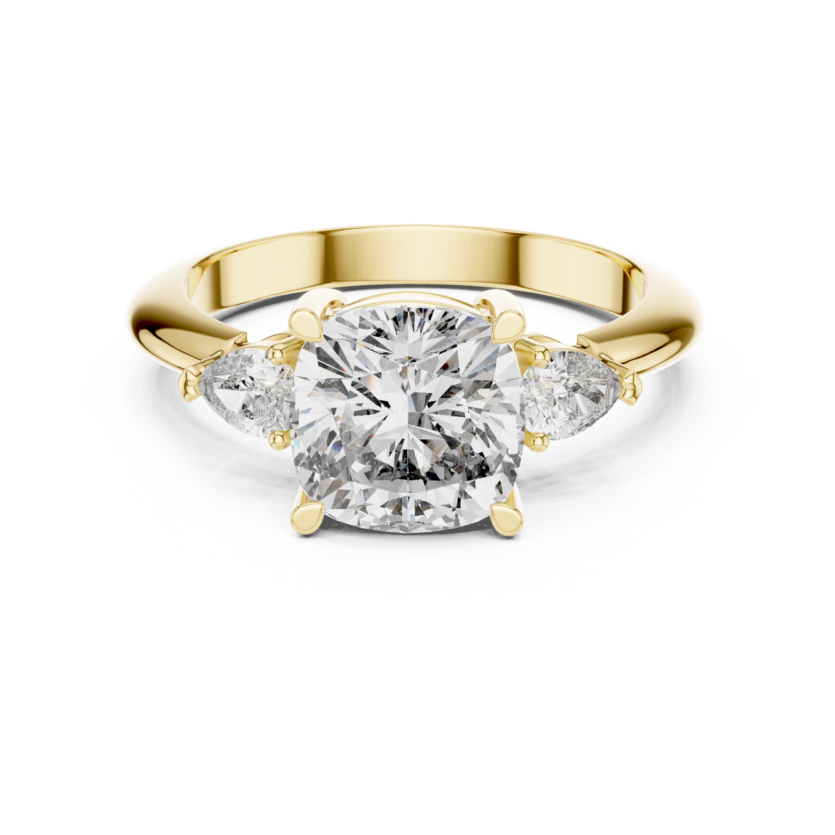 Cushion Diamond Three Stone Ring