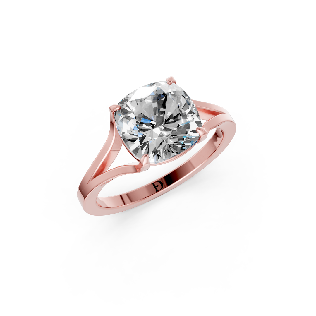 Cushion Cut Minimalist Split Shank Ring