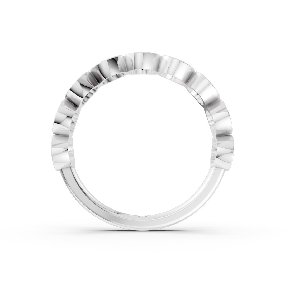 Bezel Set Oval Diamond Half Eternity Band