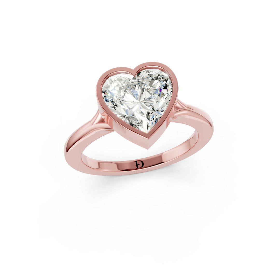 Heart Bezel Cathedral Shank Ring