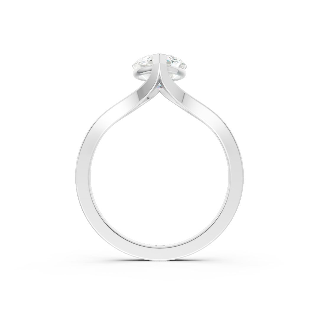 Marquise Cut Minimalist Split Shank Ring