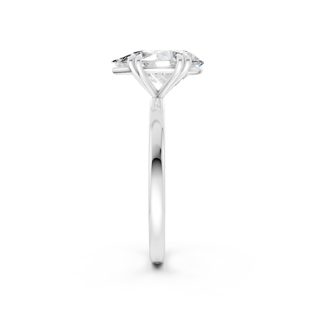 Double Prong Pear Solitaire Ring