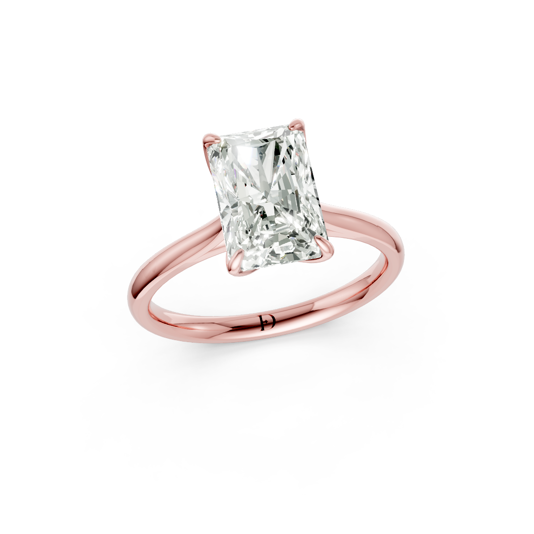 Radiant Cut Flower Prong ring