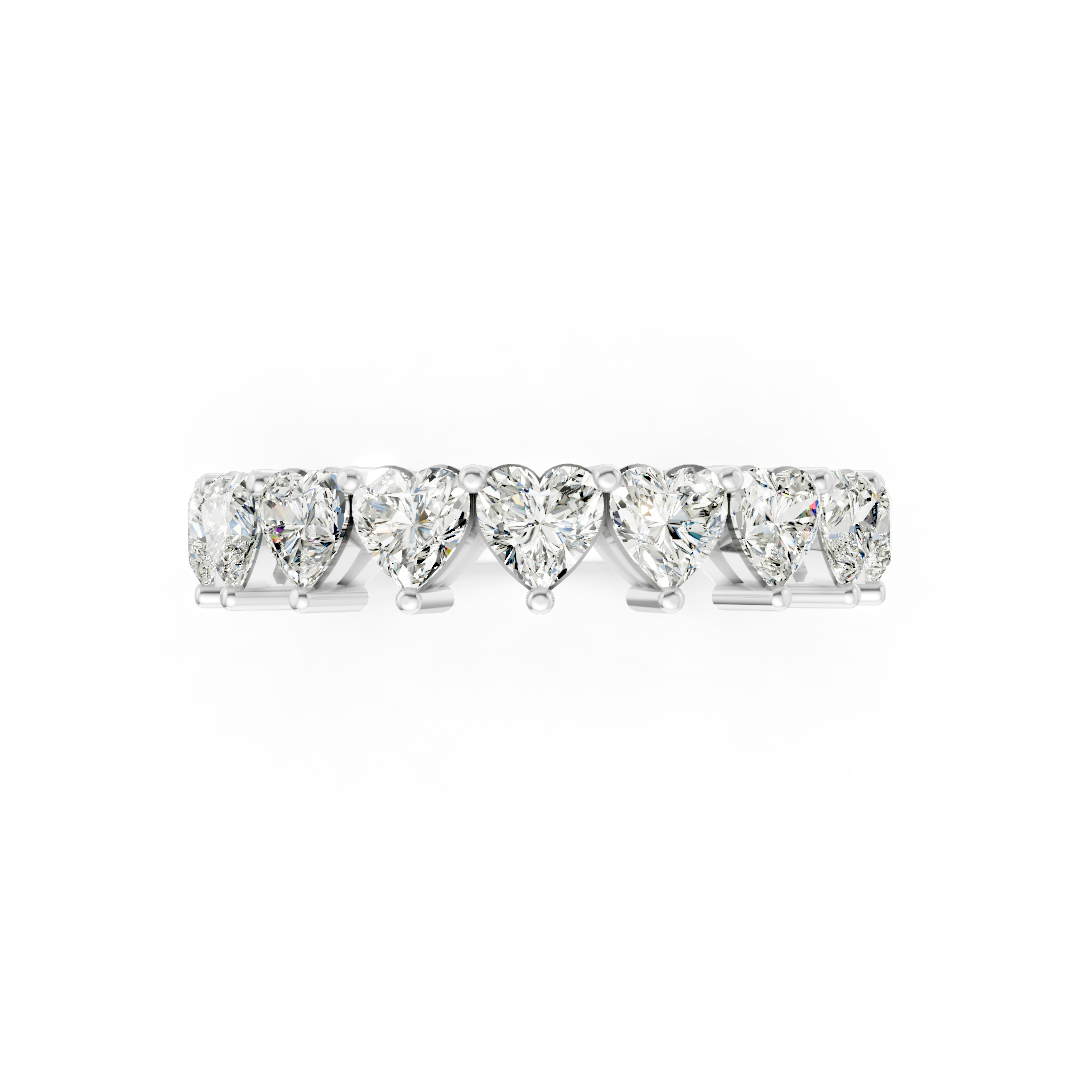 Heart Diamond Half Eternity Band