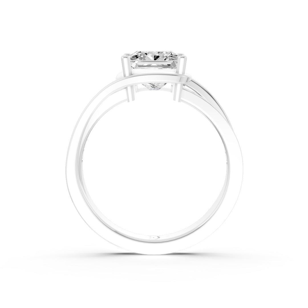 Princess Accented Bypass Lab Diamond Engagement Ring
