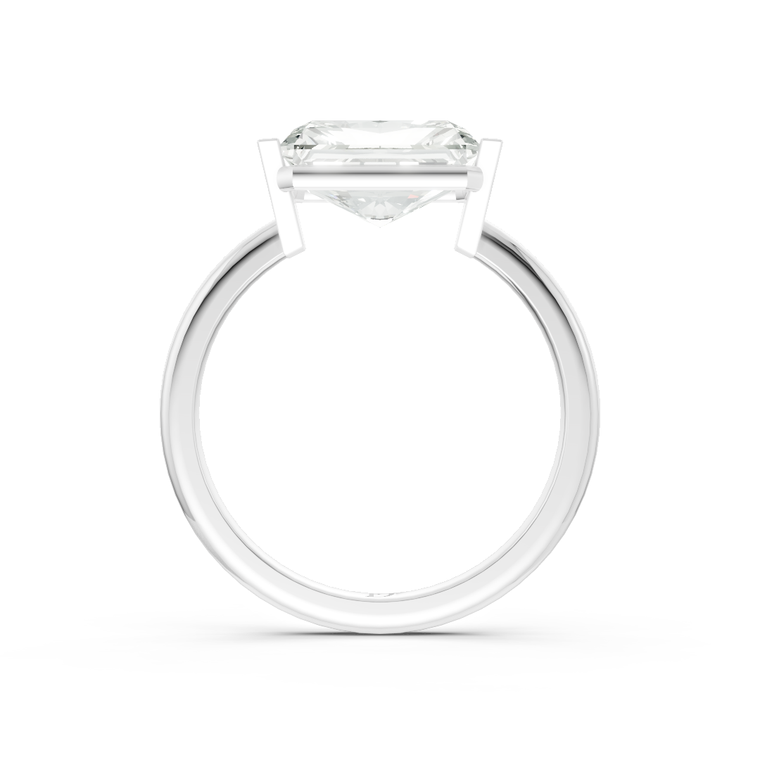 Radiant Cut Half Bezel Set Ring