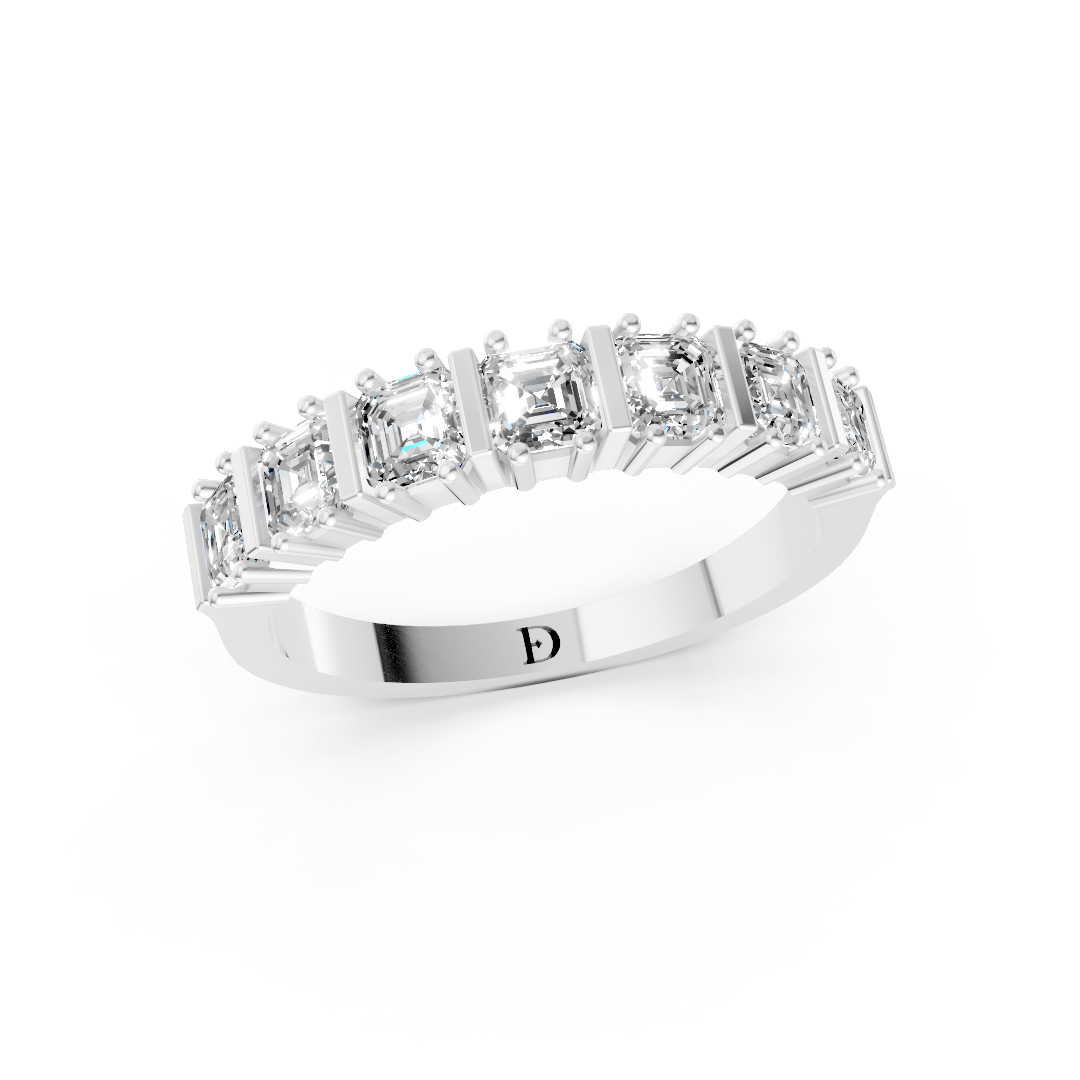 Bar Prong Set Asscher Anniversary Band