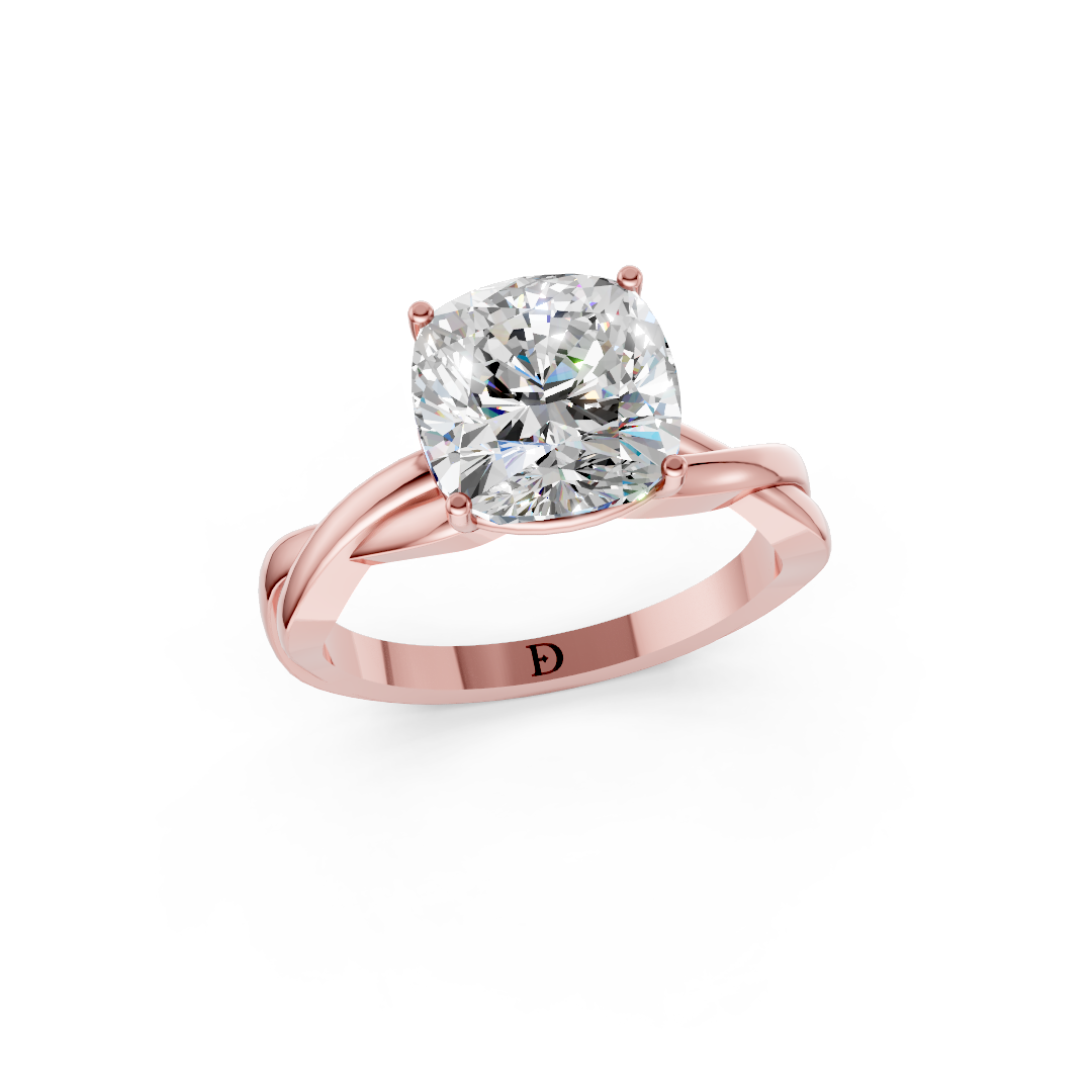 Cushion Cut Diamond Crisscross Ring