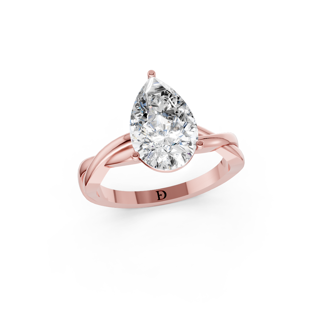 Pear Cut Diamond Crisscross Ring