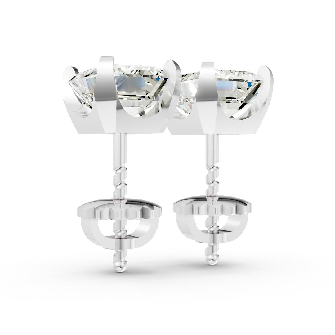 Emerald Cut Diamond Stud Earrings