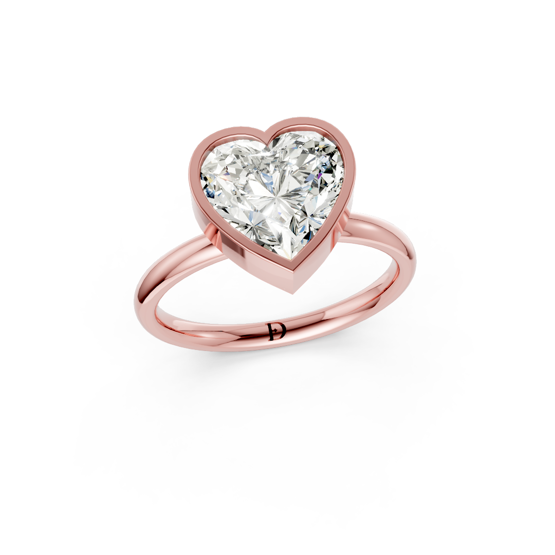 Heart Solitaire Bezel Ring