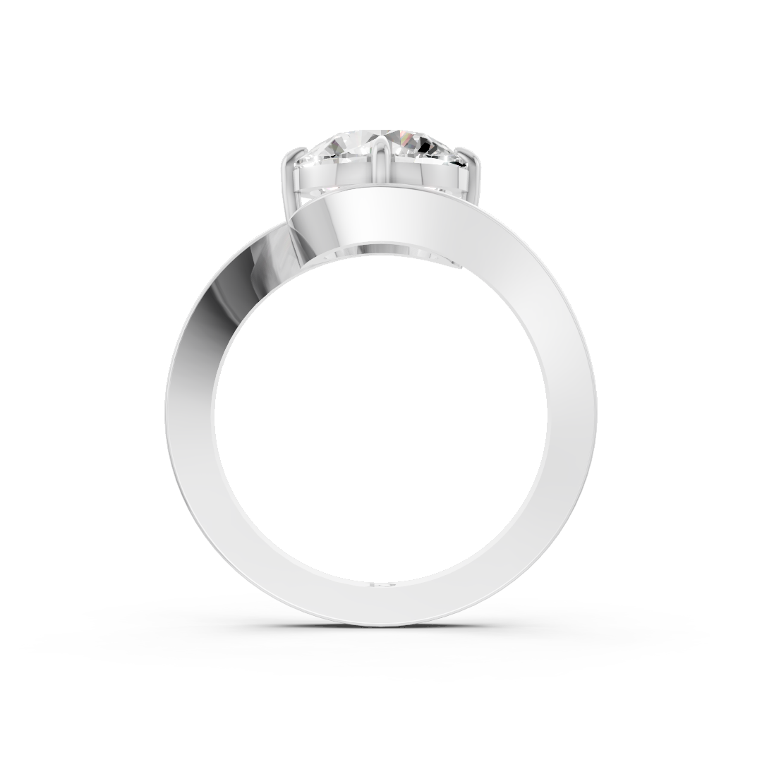 Round Diamond Bypass Shank Ring