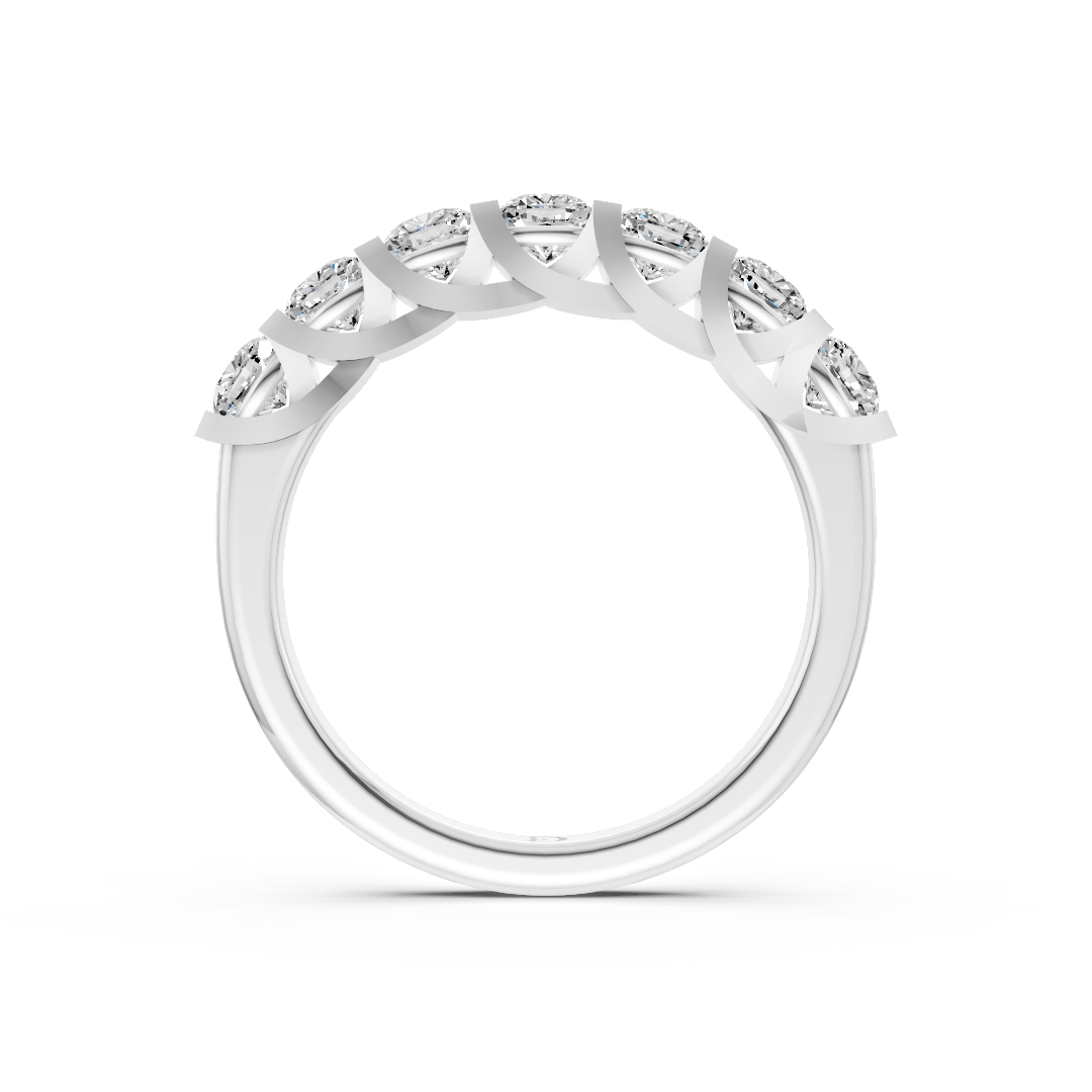 Channel Set Cushion Diamond Half Eternity Band