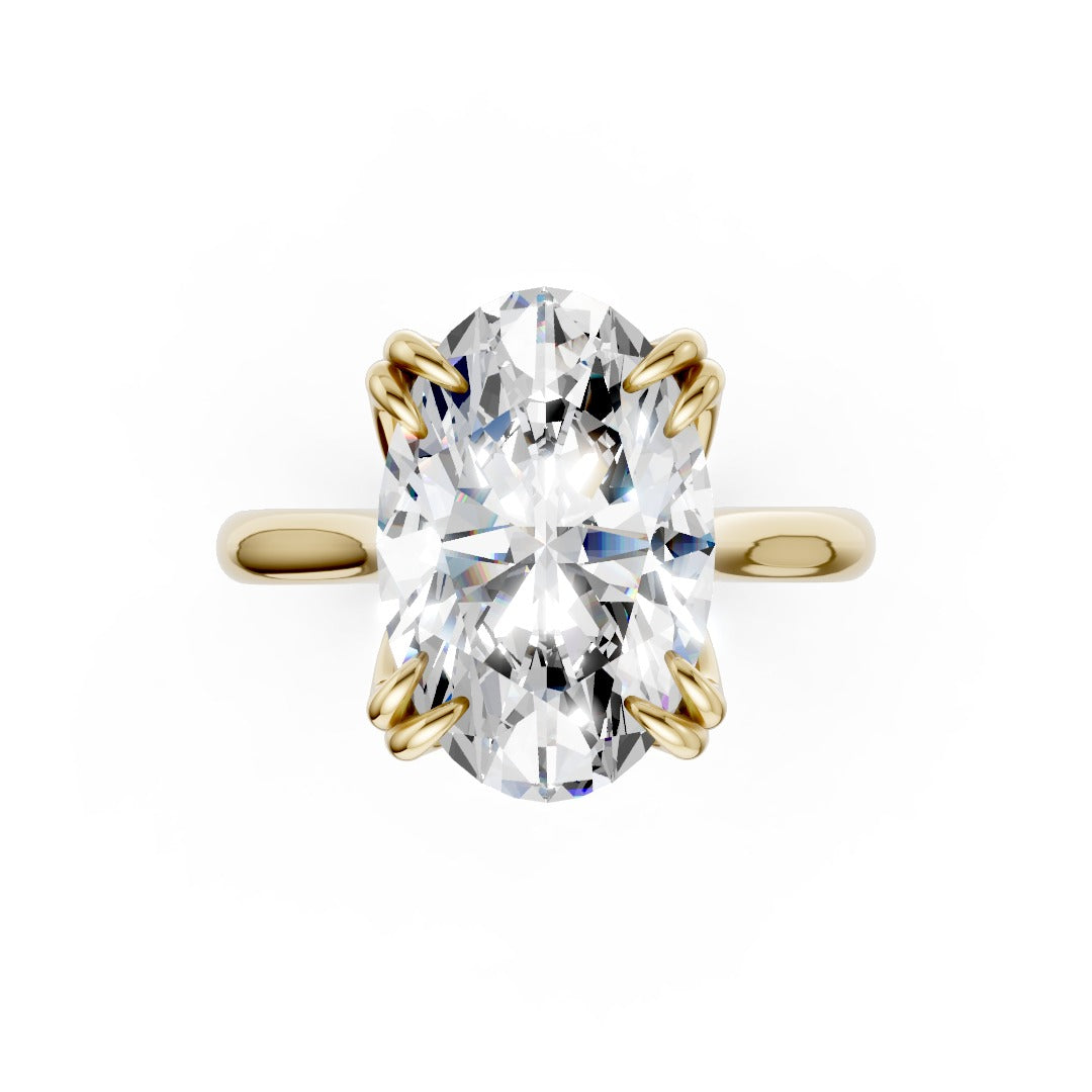Oval Cut Lab Diamond Curved Cathedral Halo Ring