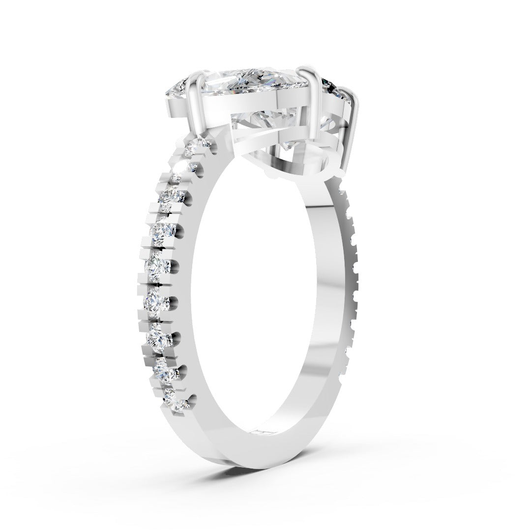 You And Me Round And Pear Diamond Ring
