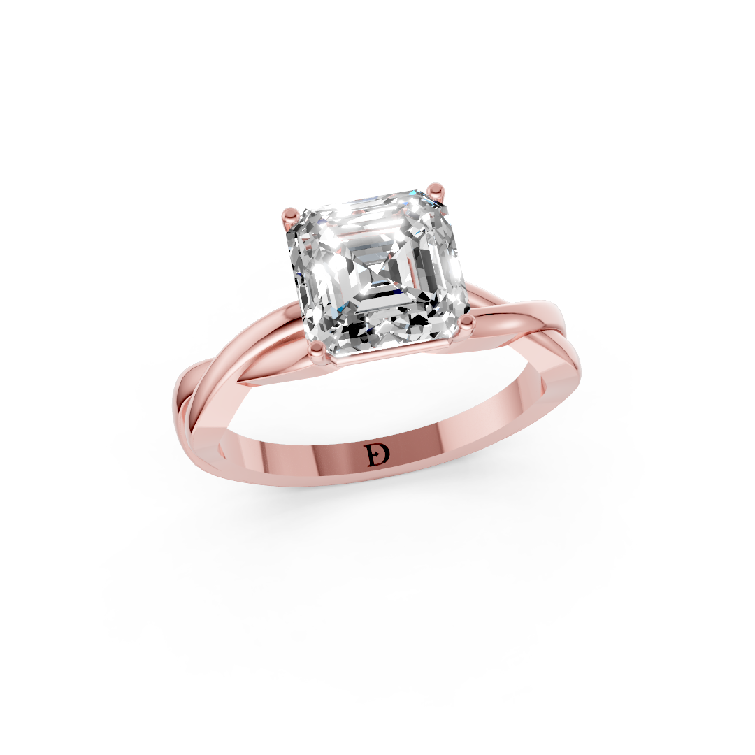 Asscher Cut Diamond Crisscross Ring