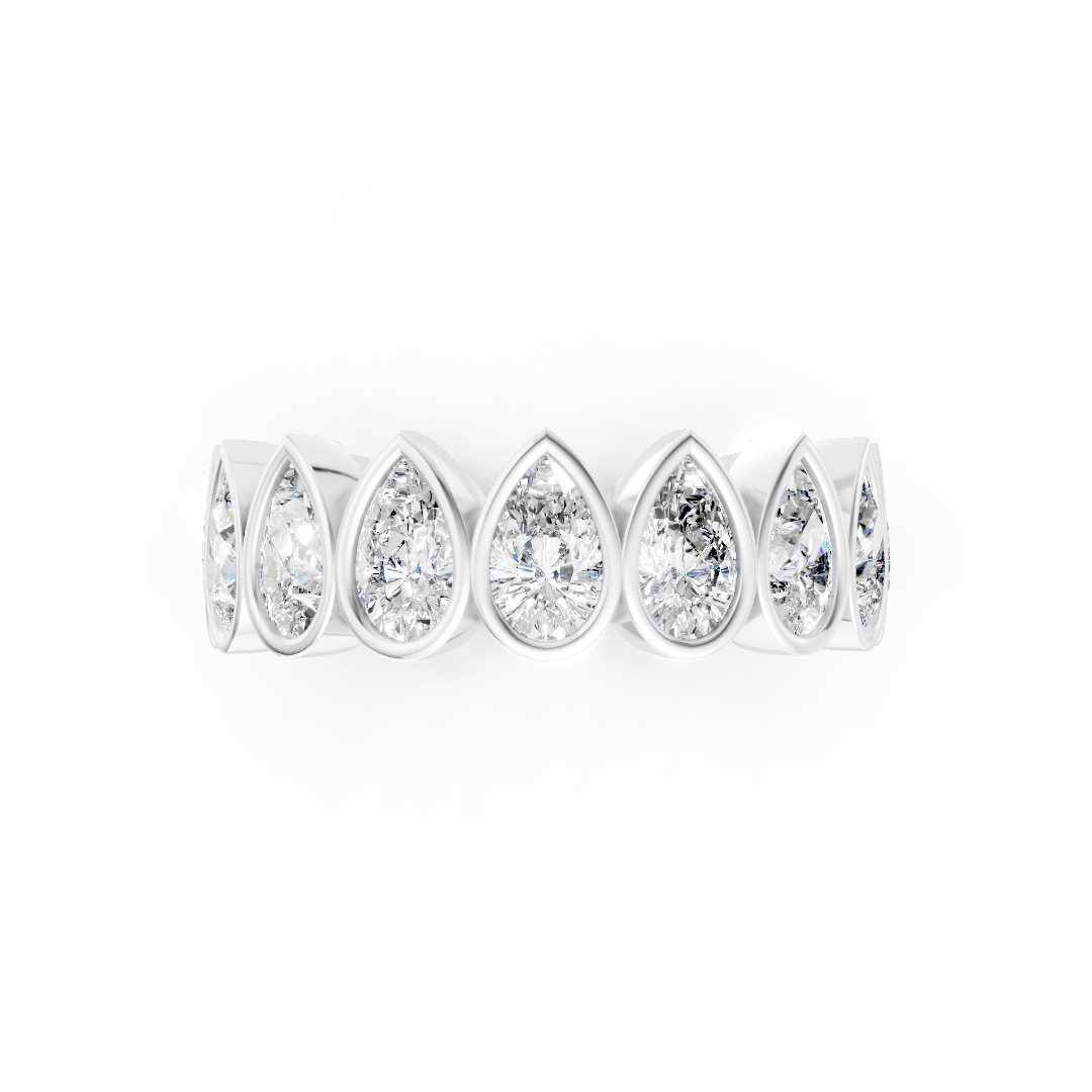 Pear Diamond Bezel Set Eternity Band