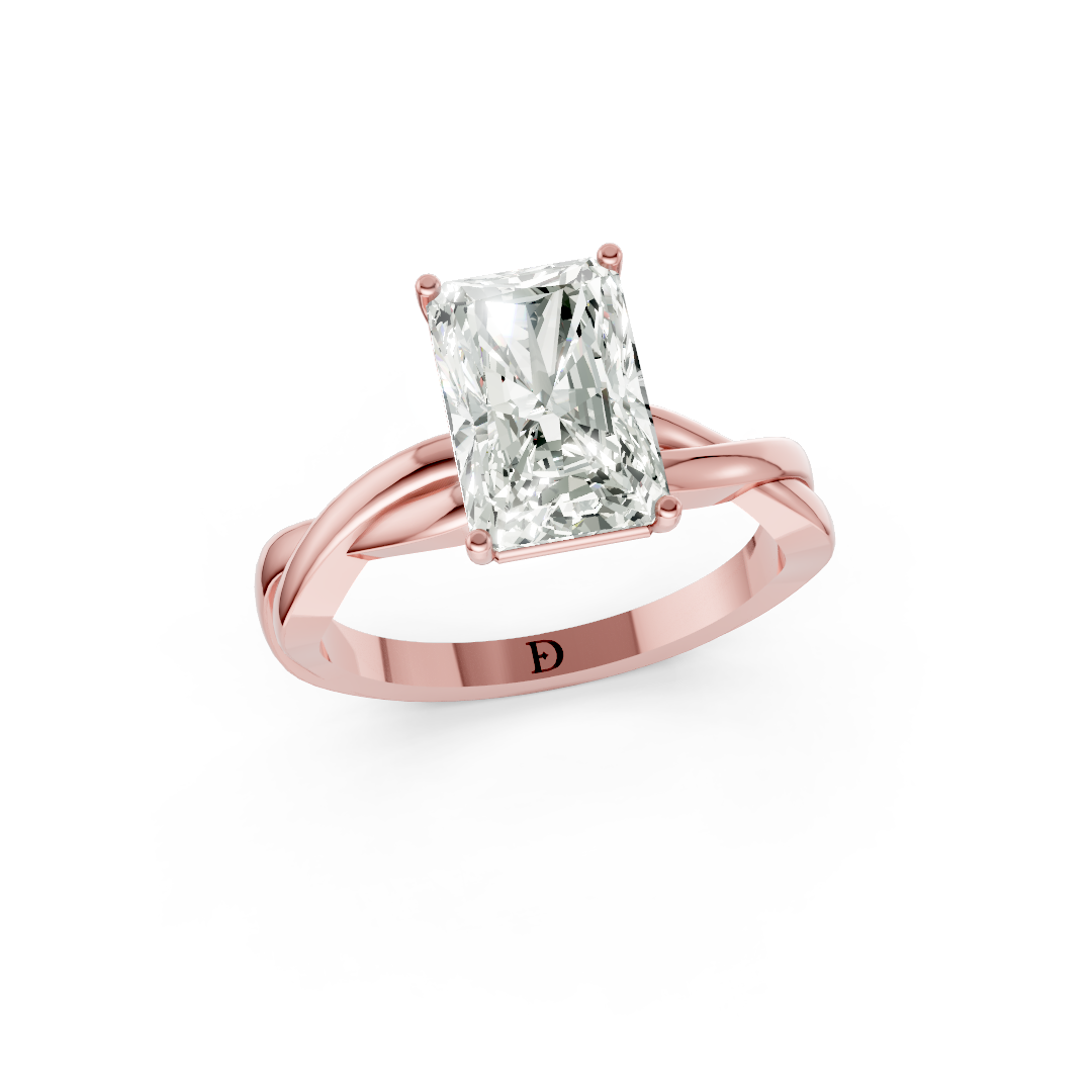 Radiant Cut Diamond Crisscross Ring