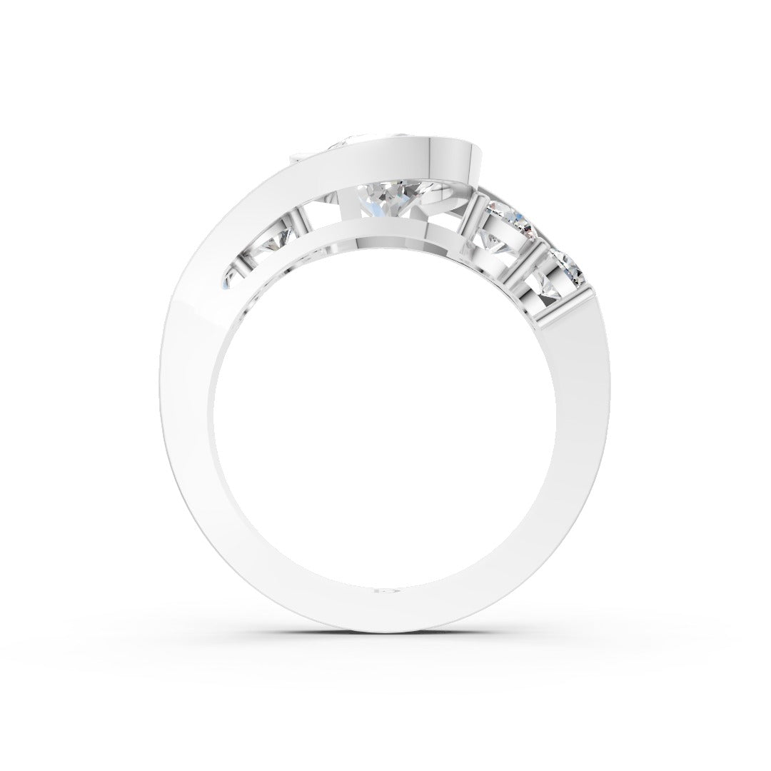 Unique Five-Stone Round And Round Diamond Ring