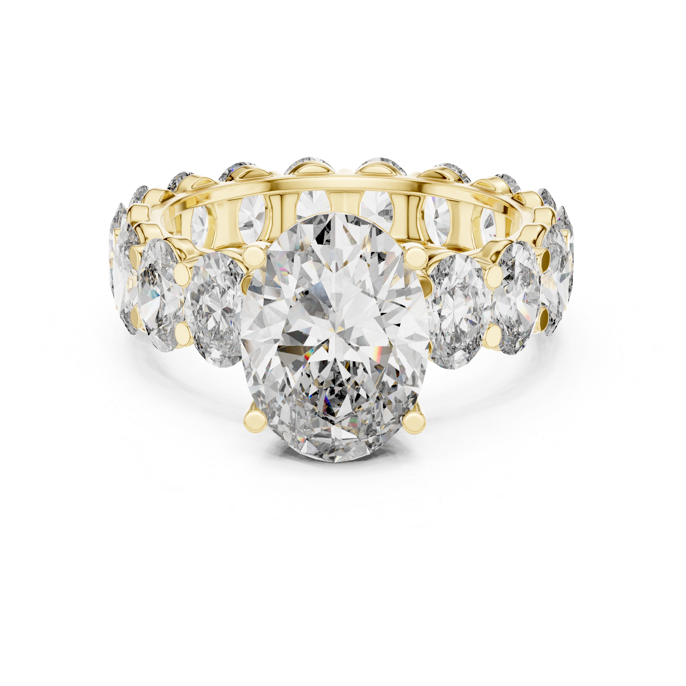 Shared Prong Oval Diamond Infinity Ring