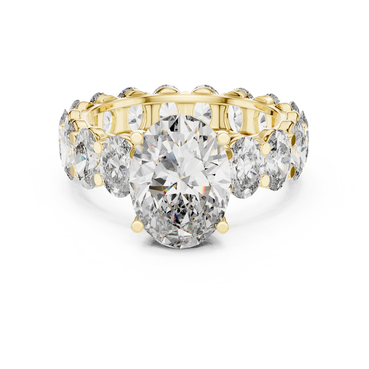 Shared Prong Oval Diamond Infinity Ring