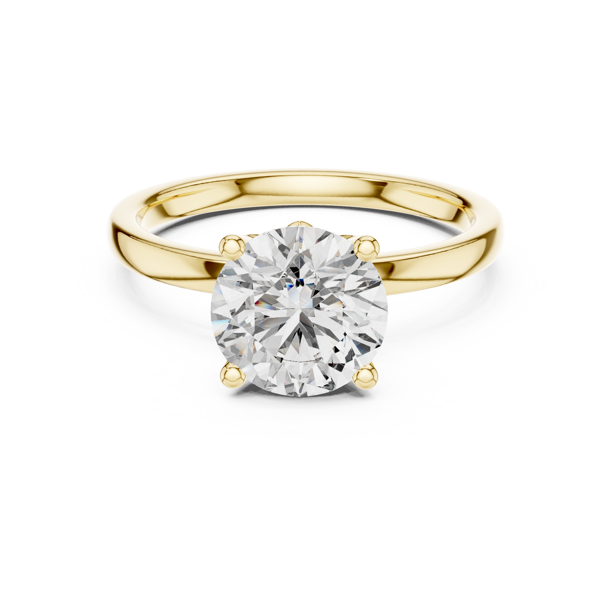 Round Cut Hidden Halo Flora Solitaire Ring
