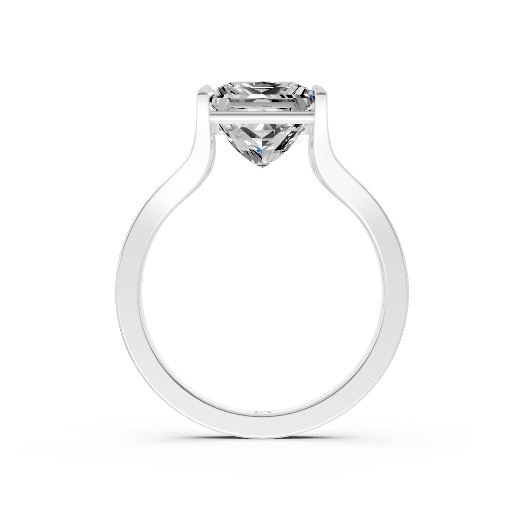 Princess Cut Minimalist Split Shank Ring