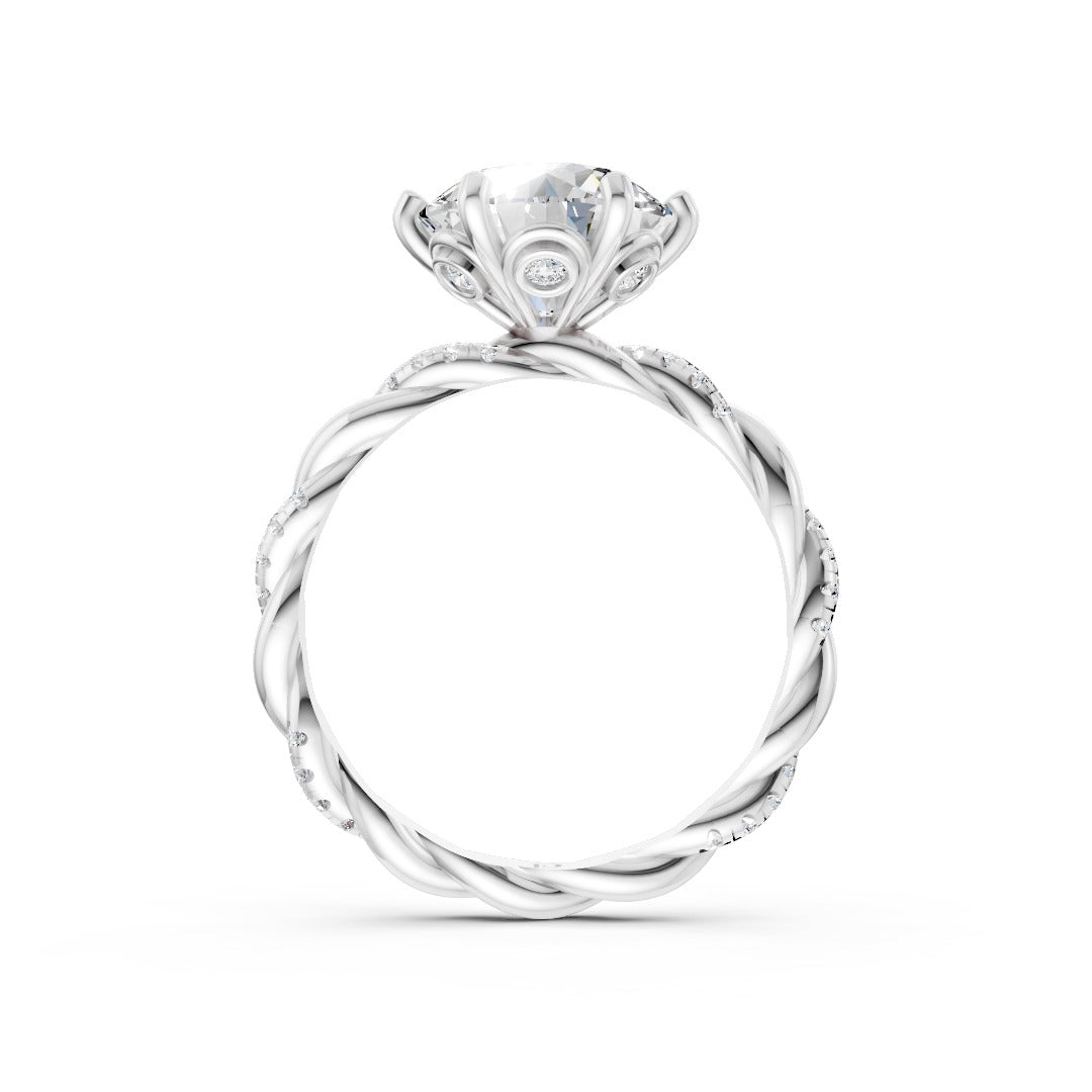 Twisted Vine Round Brilliant Diamond Ceremony Ring