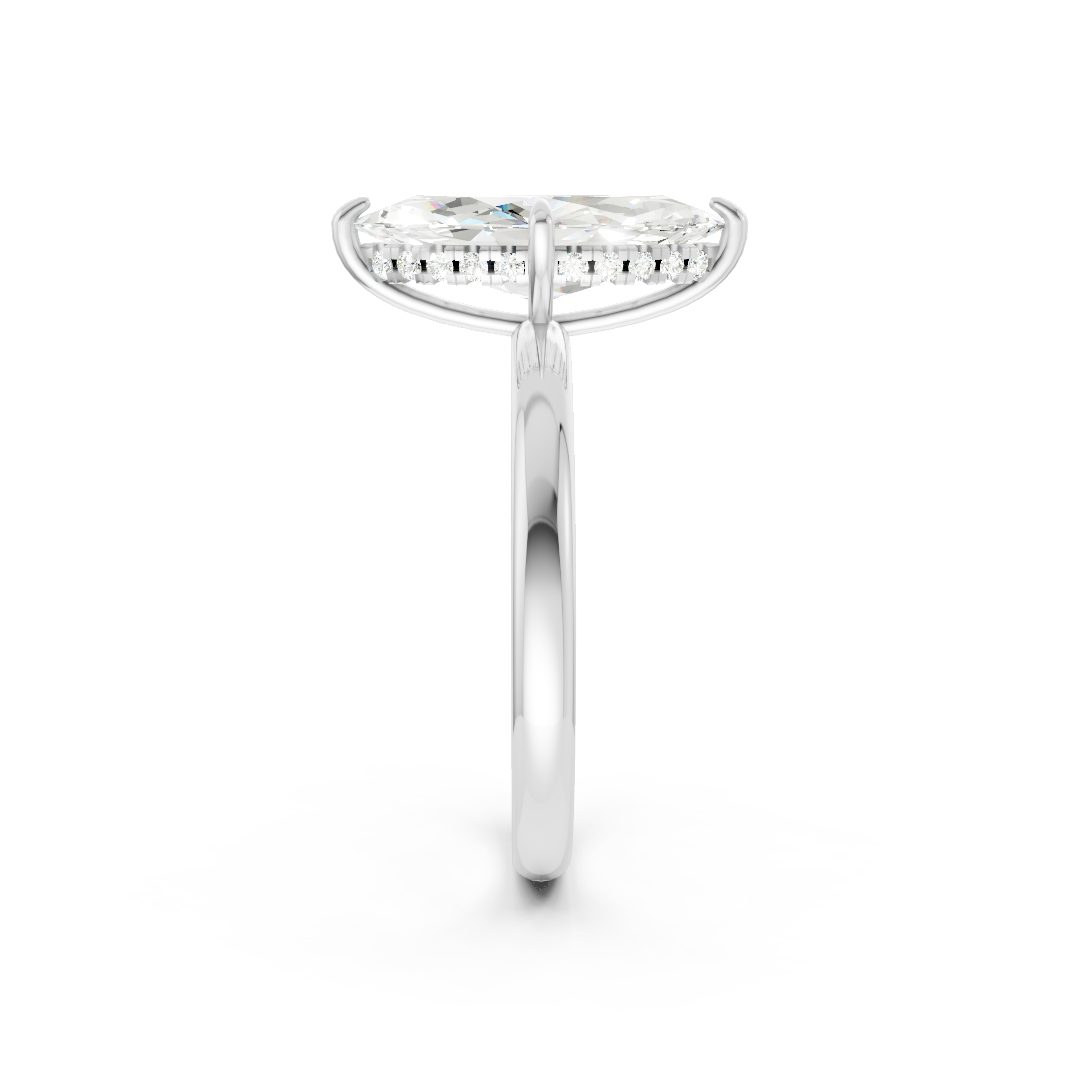 Marquise Diamond Hidden Halo Ring