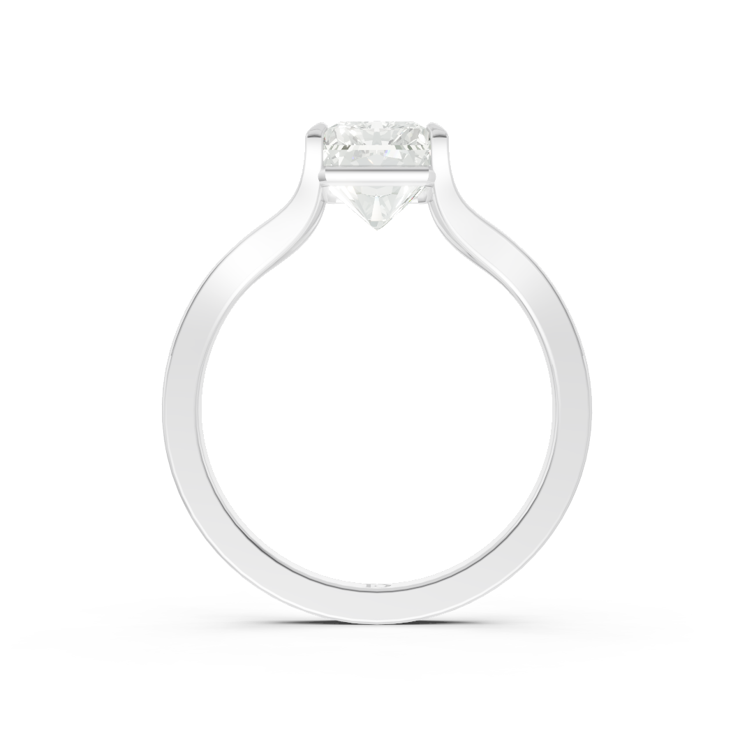 Radiant Cut Minimalist Split Shank Ring