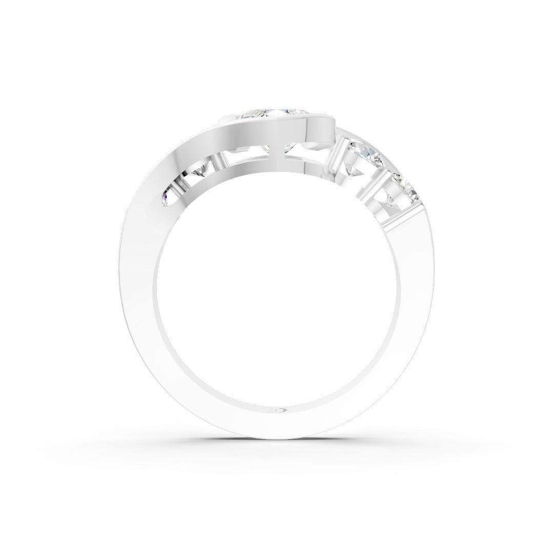 Unique Five-Stone Marquise And Round Diamond Ring