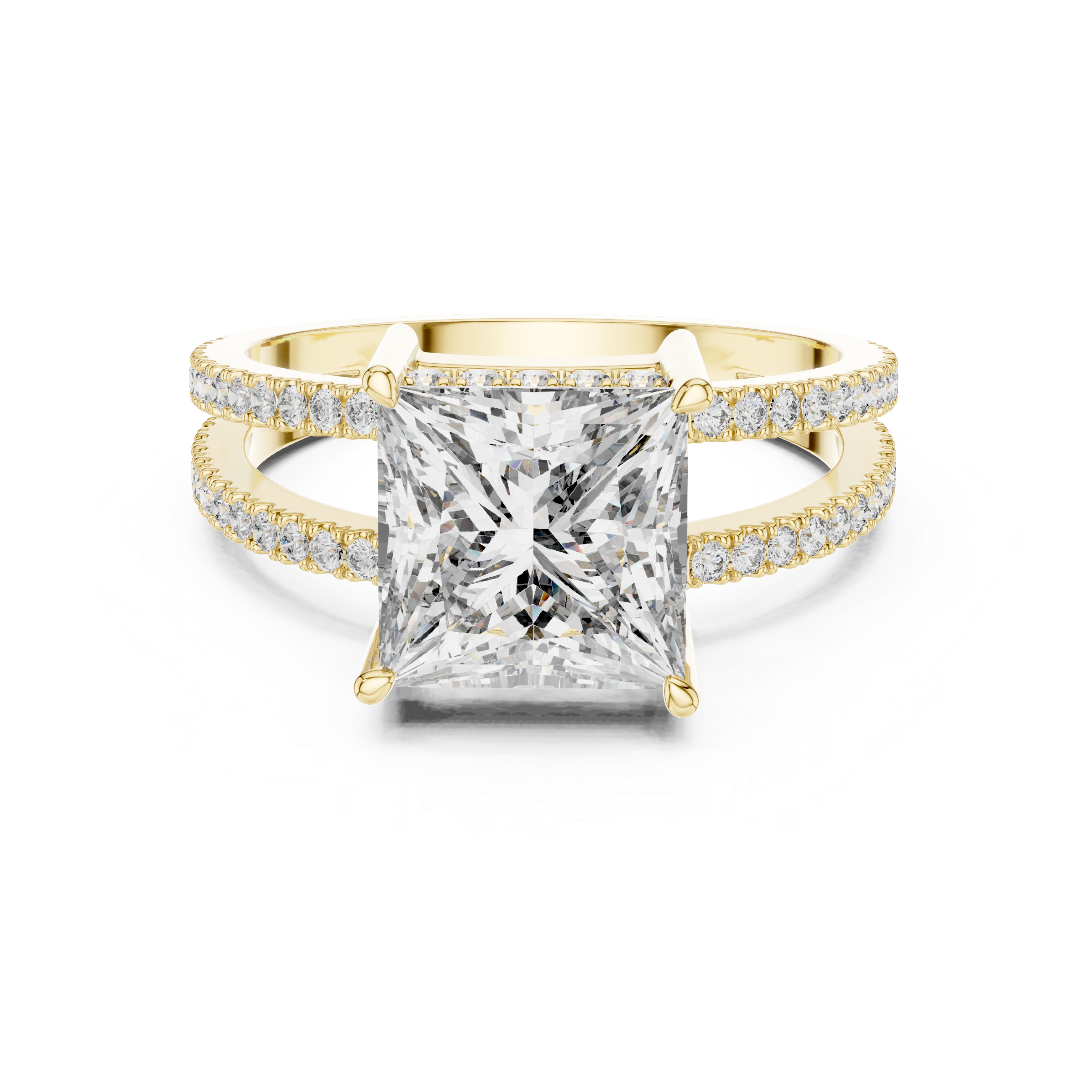 Princess Cut Lab Grown Diamond Hidden Halo Anniversary Ring