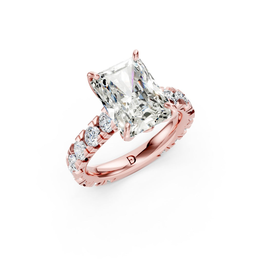 Radiant Cut Lab Grown Diamond Eternity Engagement Ring