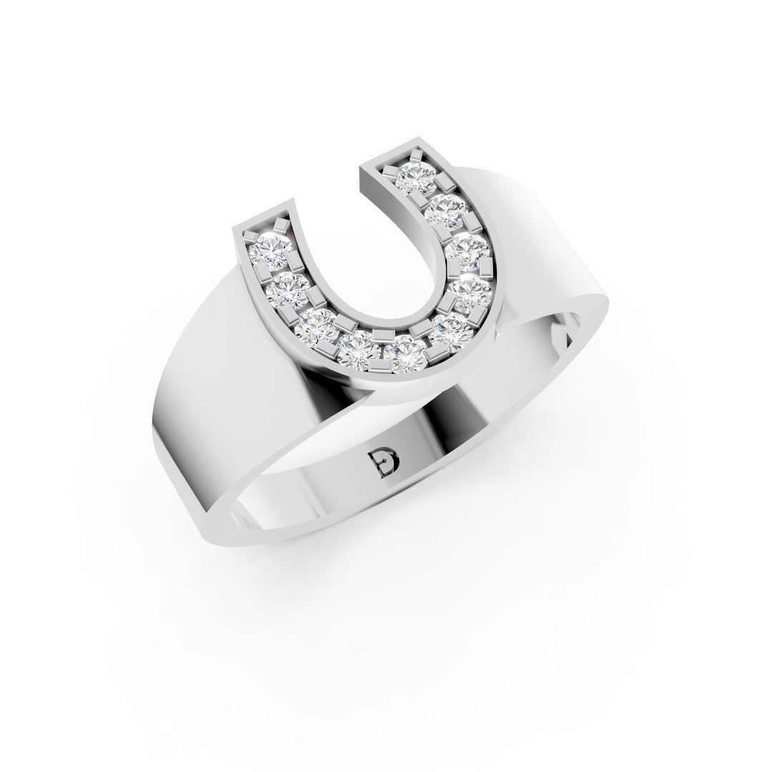 U Shaped Pave Round Lab Grown Diamond Wide Band
