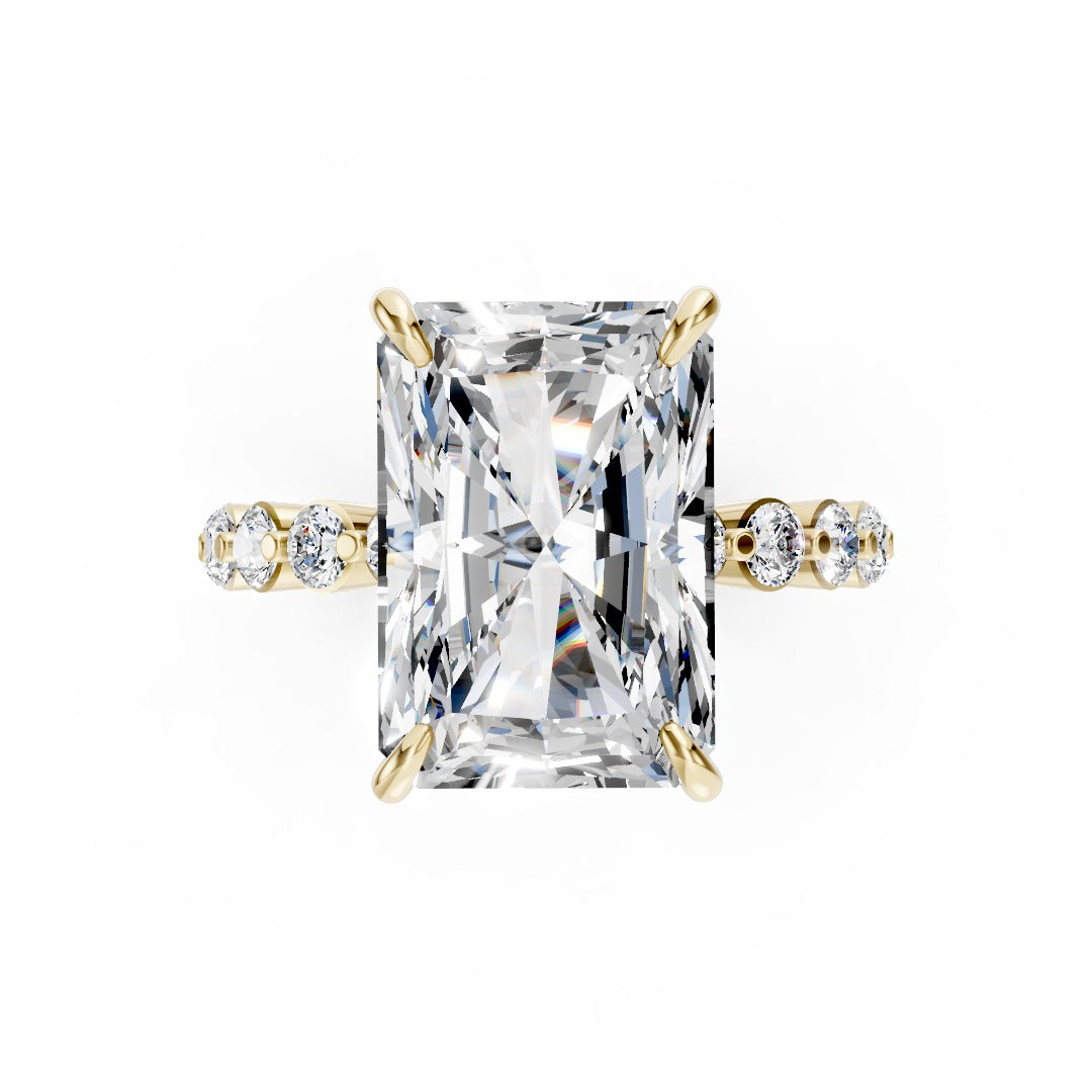 Radiant Cut Lab Grown Diamond Hidden Halo Ring